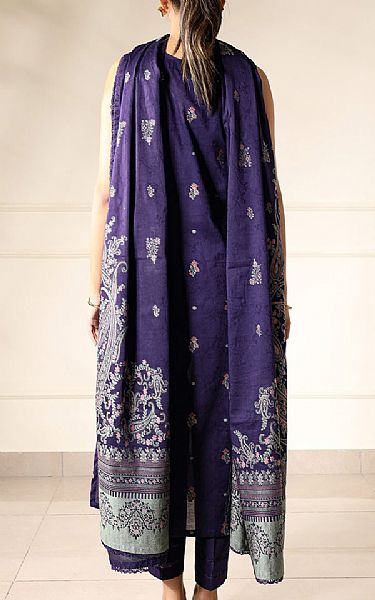 Saya Purple Jacquard Suit | Pakistani Lawn Dress in USA- Image 2