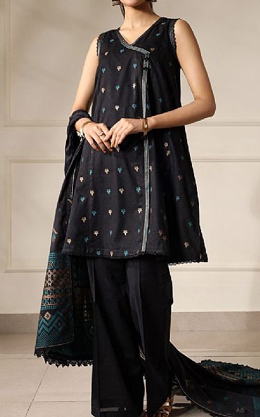 Saya Black Jacquard Suit | Pakistani Lawn Dress in USA- Image 1