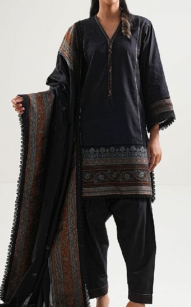 Saya Black Jacquard Suit | Pakistani Lawn Dress in USA- Image 1