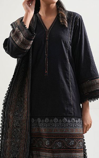 Saya Black Jacquard Suit | Pakistani Lawn Dress in USA- Image 2