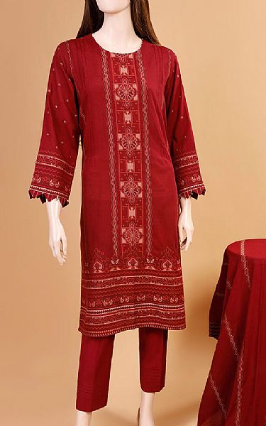 Saya Maroon Jacquard Suit | Pakistani Lawn Suits- Image 1