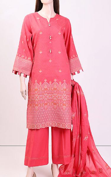 Saya Coral Jacquard Suit | Pakistani Lawn Suits- Image 1