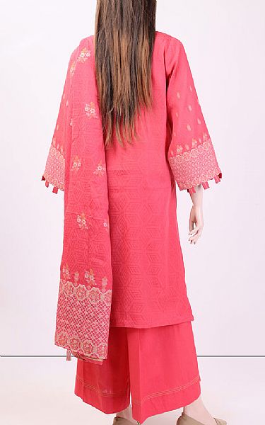 Saya Coral Jacquard Suit | Pakistani Lawn Suits- Image 2