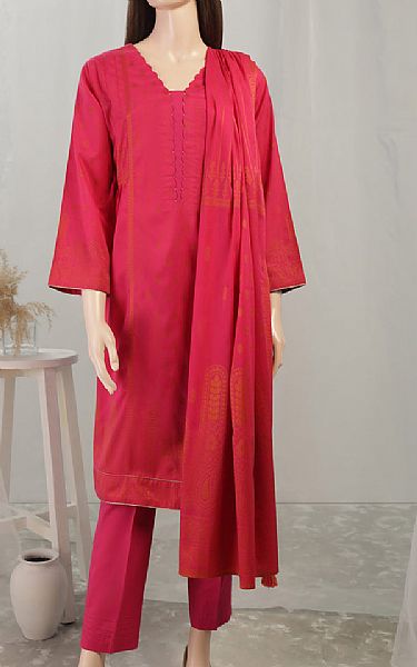 Saya Crimson Jacquard Suit | Pakistani Lawn Suits- Image 1