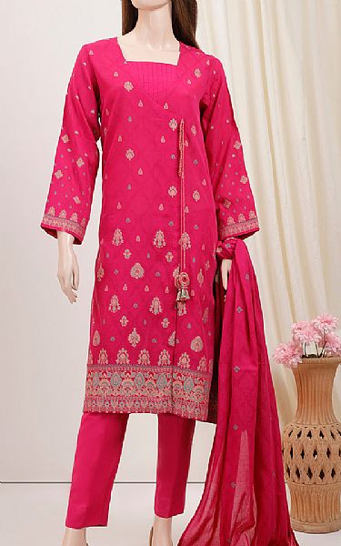 Saya Hot Pink Jacquard Suit | Pakistani Lawn Suits- Image 1