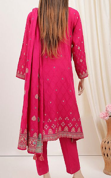 Saya Hot Pink Jacquard Suit | Pakistani Lawn Suits- Image 2