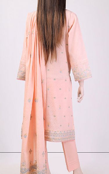 Saya Peach Jacquard Suit | Pakistani Lawn Suits- Image 2