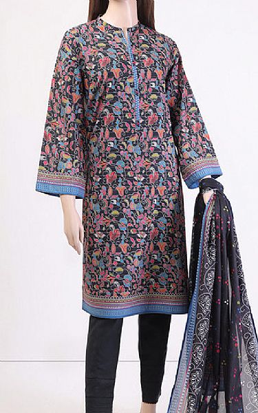 Saya Black Zari Stripe Line Suit | Pakistani Lawn Dress in USA- Image 1