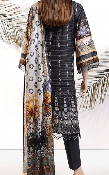 Saya Black Zari Stripe Line Suit | Pakistani Lawn Dress in USA- Image 2