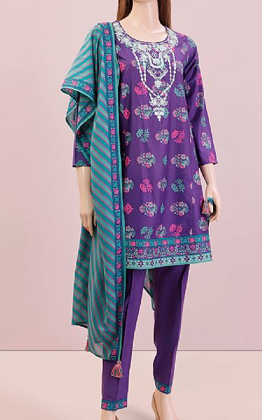 Saya Purple Lawn Suit (2 Pcs) | Pakistani Lawn Suits- Image 1