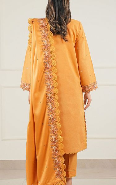 Saya Pastel Orange Linen Suit | Pakistani Winter Dresses in USA- Image 2
