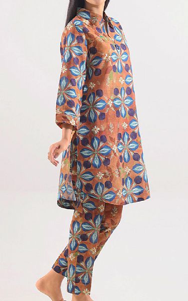 Saya Orange Salmon Khaddar Suit (2 pcs) | Pakistani Winter Dresses in USA- Image 2