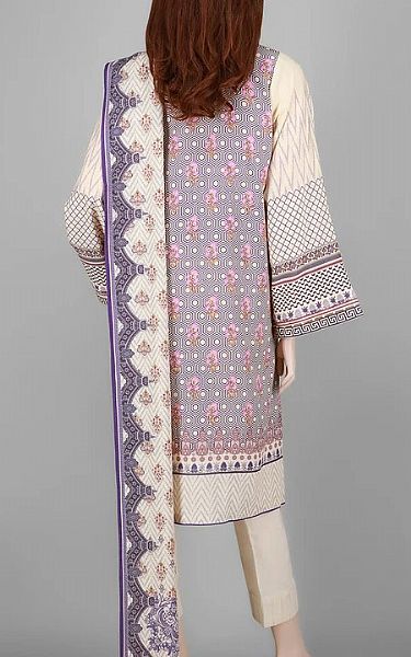 Saya Ivory/Grey Khaddar Suit | Pakistani Dresses in USA- Image 2