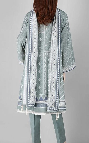 Saya Light Grey Khaddar Suit (2 Pcs) | Pakistani Dresses in USA- Image 2