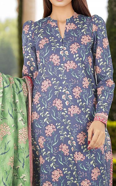 Saya Cornflower Blue Khaddar Suit | Pakistani Winter Dresses in USA- Image 2