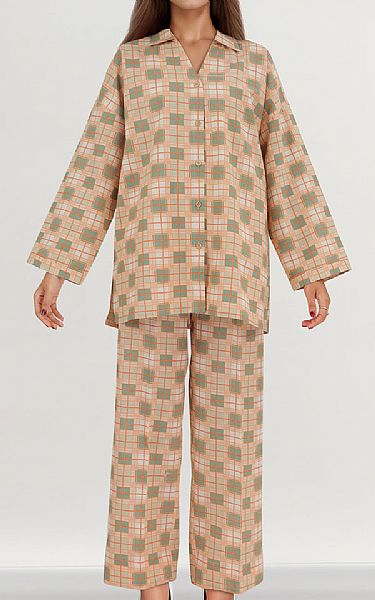 Saya Peach Khaddar Suit (2 Pcs) | Pakistani Winter Dresses in USA- Image 1