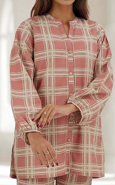 Saya Ivory/Pink Khaddar Suit (2 Pcs) | Pakistani Winter Dresses in USA- Image 2