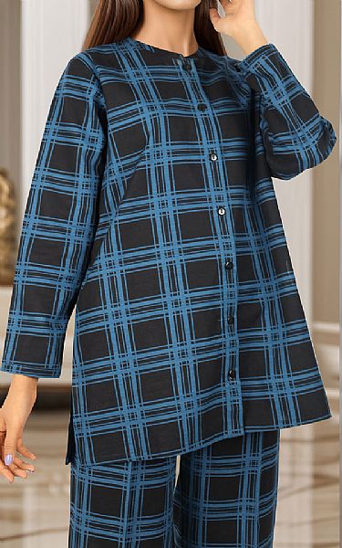 Saya Black/Navy Khaddar Suit (2 Pcs) | Pakistani Winter Dresses in USA- Image 2