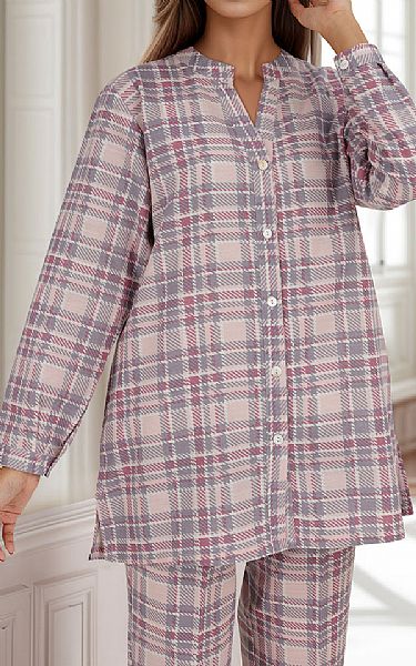 Saya Pink/Grey Khaddar Suit (2 Pcs) | Pakistani Winter Dresses in USA- Image 2