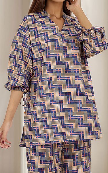 Saya Blue Khaddar Suit (2 Pcs) | Pakistani Winter Dresses in USA- Image 2