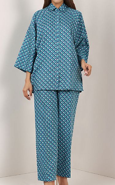 Saya Turquoise Khaddar Suit (2 Pcs) | Pakistani Winter Dresses in USA- Image 1