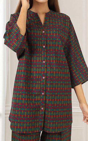 Saya Multicolor Khaddar Suit (2 Pcs) | Pakistani Winter Dresses in USA- Image 2