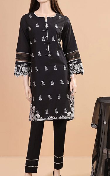 Saya Black Cambric Suit | Pakistani Lawn Dress in USA- Image 1