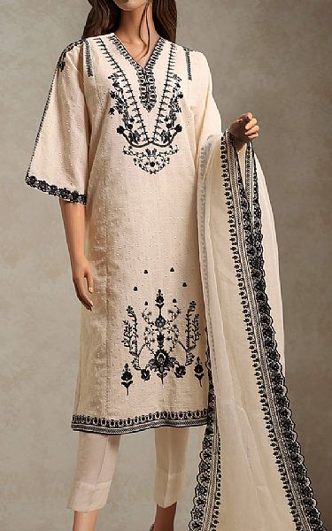 Saya Ivory Jacquard Suit | Pakistani Lawn Dress in USA- Image 1