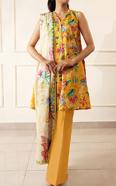Saya Mustard Lawn Suit | Pakistani Lawn Dress in USA- Image 1