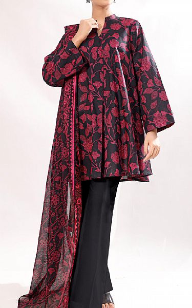 Saya Black/Pink Lawn Suit | Pakistani Lawn Dress in USA- Image 1
