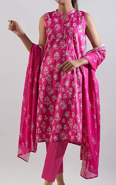 Saya Shocking Pink Lawn Suit | Pakistani Lawn Dress in USA- Image 1