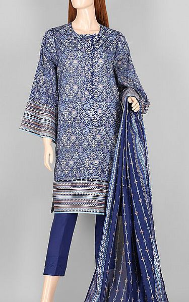 Saya Navy Blue Lawn Suit | Pakistani Dresses in USA- Image 1
