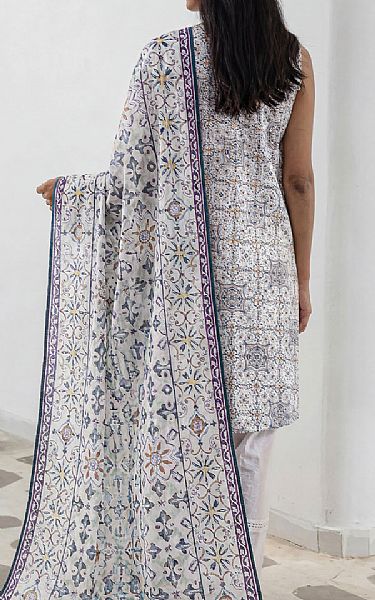 Saya White/Lilac Lawn Suit (2 Pcs) | Pakistani Lawn Dress in USA- Image 2