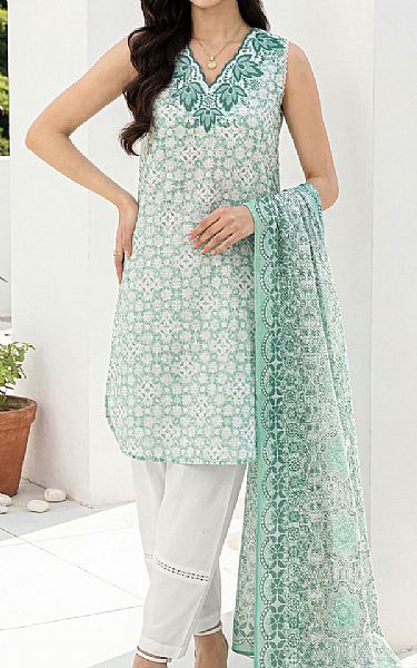 Saya Aqua Lawn Suit (2 Pcs) | Pakistani Lawn Dress in USA- Image 1