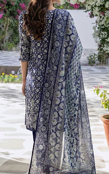 Saya Navy Blue Lawn Suit (2 Pcs) | Pakistani Lawn Dress in USA- Image 2
