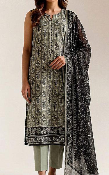 Saya Olive Green Lawn Suit | Pakistani Lawn Dress in USA- Image 1