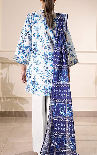 Saya White/Blue Lawn Suit | Pakistani Lawn Dress in USA- Image 2