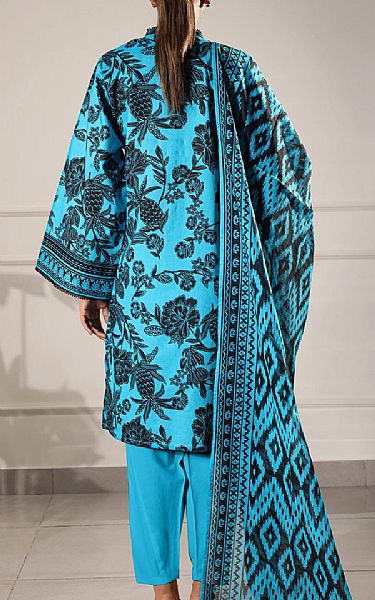 Saya Turquoise/Black Lawn Suit | Pakistani Lawn Dress in USA- Image 2
