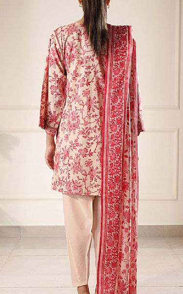 Saya Ivory/Light Coral Lawn Suit | Pakistani Lawn Dress in USA- Image 2