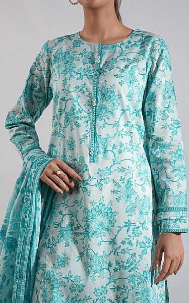 Saya Aqua/Off White Lawn Suit | Pakistani Lawn Dress in USA- Image 2