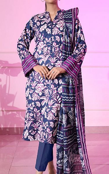 Saya Navy Blue Lawn Suit | Pakistani Lawn Dress in USA- Image 1