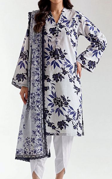 Saya Light Grey Lawn Suit (2 pcs) | Pakistani Lawn Dress in USA- Image 1