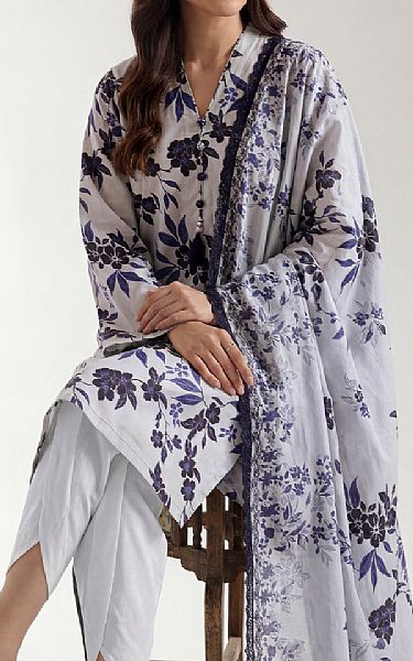 Saya Light Grey Lawn Suit (2 pcs) | Pakistani Lawn Dress in USA- Image 2