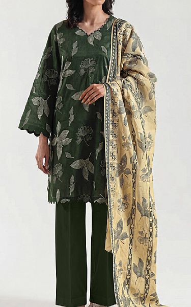 Saya Green Lawn Suit (2 pcs) | Pakistani Lawn Dress in USA- Image 1