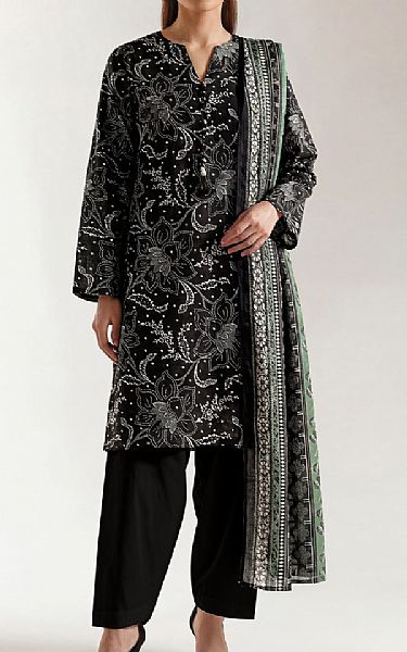 Saya Black/Off White Lawn Suit (2 pcs) | Pakistani Lawn Dress in USA- Image 1