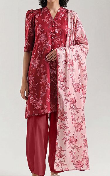 Saya Dull Red Lawn Suit (2 pcs) | Pakistani Lawn Dress in USA- Image 1