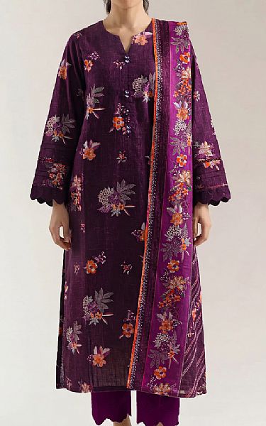 Saya Plum Lawn Suit (2 pcs) | Pakistani Lawn Dress in USA- Image 1
