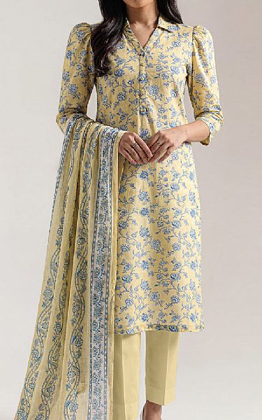 Saya Cream/Blue Lawn Suit (2 pcs) | Pakistani Lawn Dress in USA- Image 1