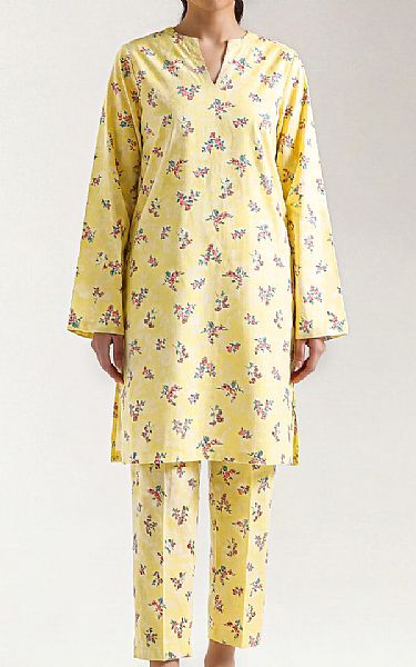 Saya Light Yellow Lawn Suit (2 pcs) | Pakistani Lawn Dress in USA- Image 1