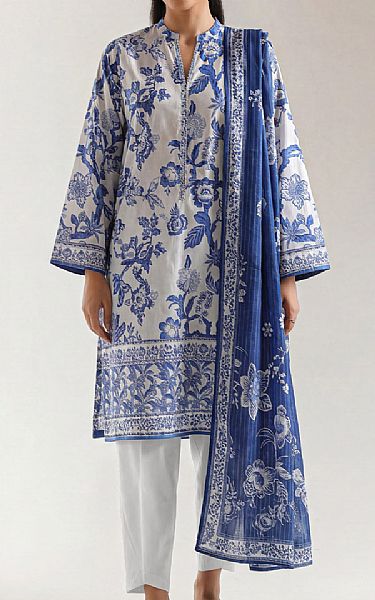 Saya Off White/Blue Lawn Suit | Pakistani Lawn Dress in USA- Image 1